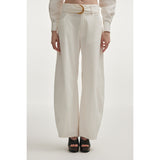 Pure White Barrel Trousers