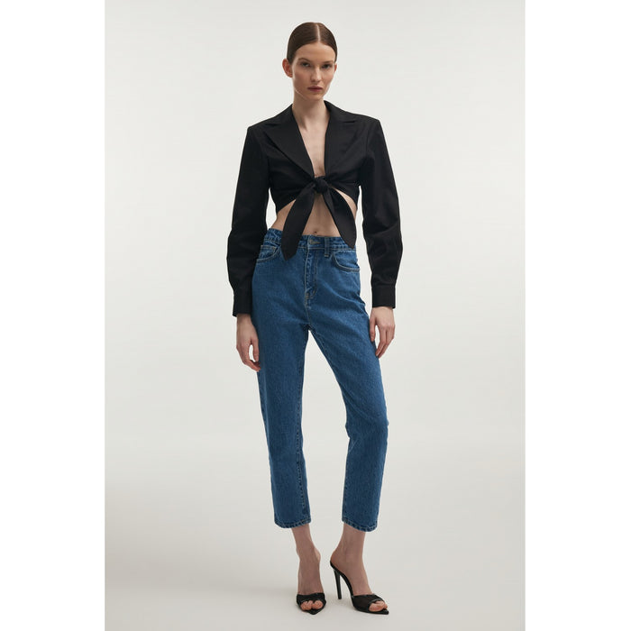 Pure Black Crop Shirt