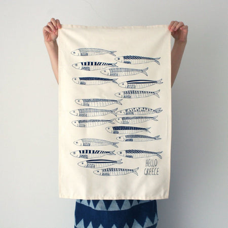 Hello Sardines Tea Towel