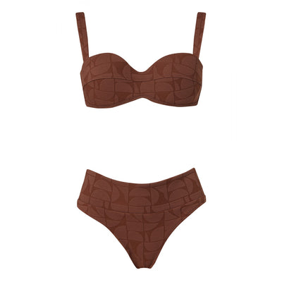 Zoey Coffee Jacquard Bikini