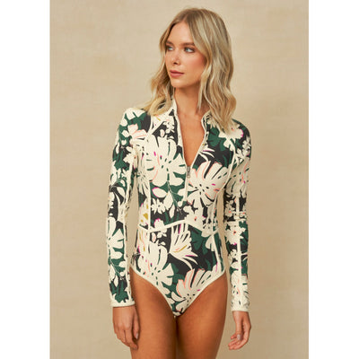 Tropical Leaves Cardi Swimsuit