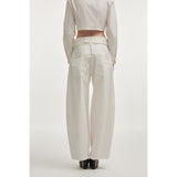 Pure White Barrel Trousers