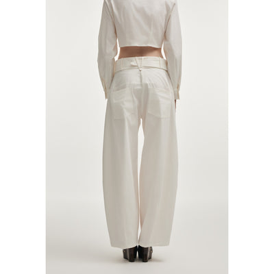 Pure White Barrel Trousers