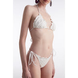 Black Pearl White Triangle Bikini