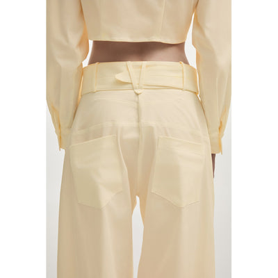 Pure Butter Yellow Barrel Trousers