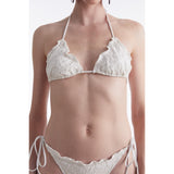 Black Pearl White Triangle Bikini