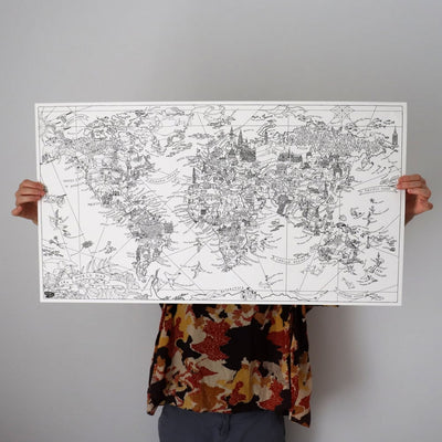 Map Of The World Colour In Poster