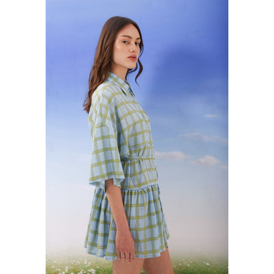 Loquat Light Blue Shirtdress