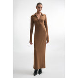 Whitney Long Sleeve Brown Dress