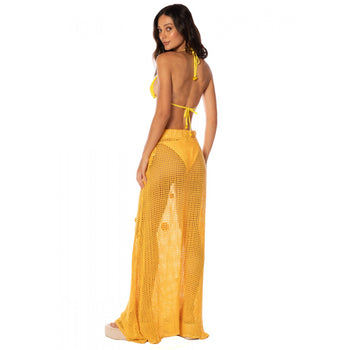 Golden Blossom Glacier Long Skirt