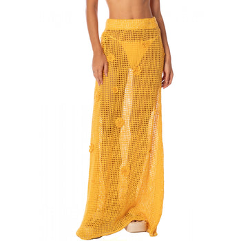 Golden Blossom Glacier Long Skirt