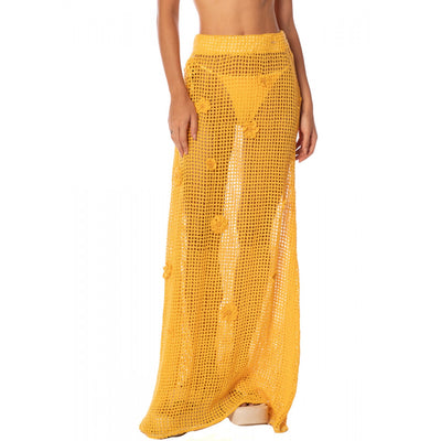 Golden Blossom Glacier Long Skirt