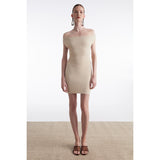 Fine Line Beige Knitted Mini Dress
