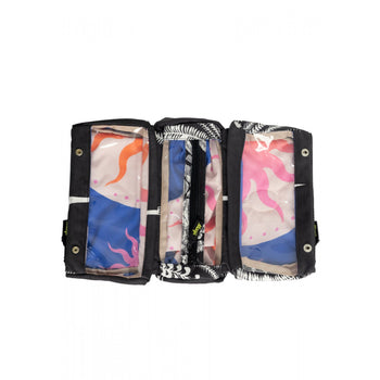Midnight Palm Coral Double Pocket Pouch