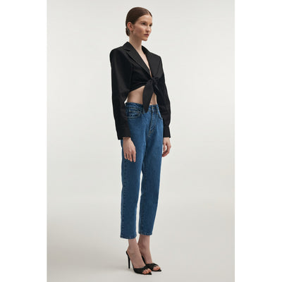Pure Black Crop Shirt