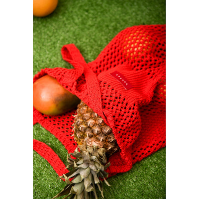 Ettu Red Knitted Tote Bag