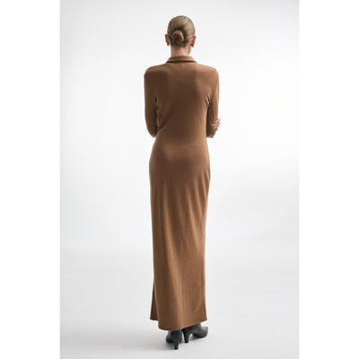 Whitney Long Sleeve Brown Dress