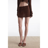Voyage Brown Knitted Mini Skirt