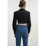 Pure Black Crop Shirt