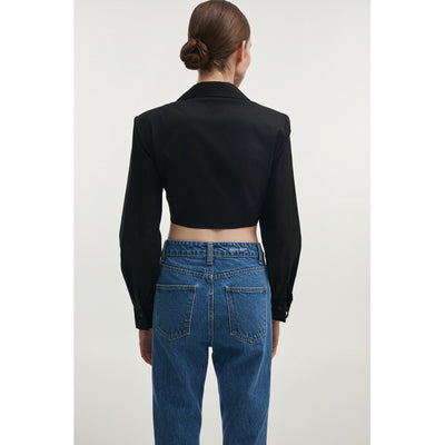 Pure Black Crop Shirt