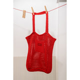 Ettu Red Knitted Tote Bag