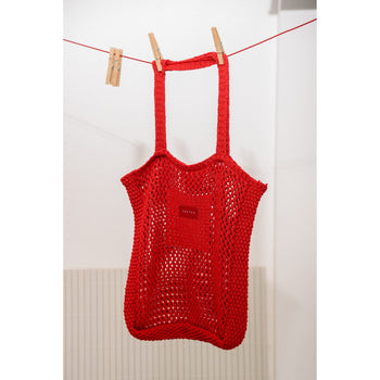 Ettu Red Knitted Tote Bag