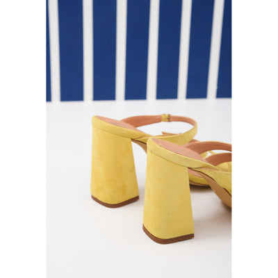 Holiday Yellow Heeled Sandals