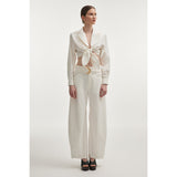 Pure White Barrel Trousers