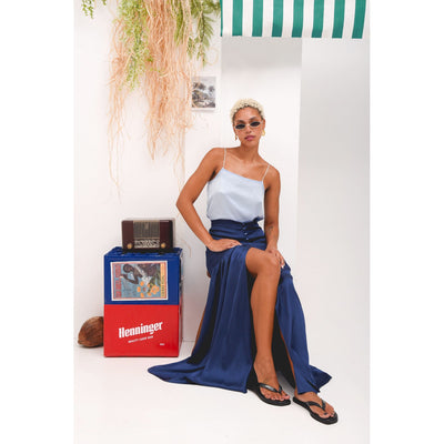 Coral Navy Blue Skirt