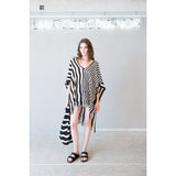 Striped Knit Poncho